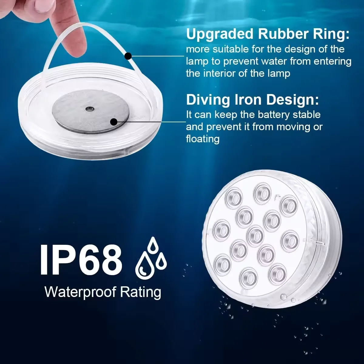 OEM подводные светодиодные фонари IP68 Погружные Водонепроницаемые лампы для бассейна Дистанционное освещение Красочный подводный плавательный светодиодный свет