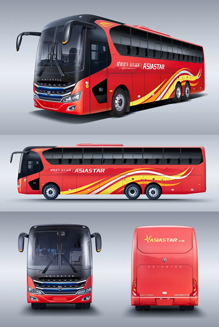 Asiastar 2+3 layout left/right hand drive front diesel engine 70 places coaches and buses