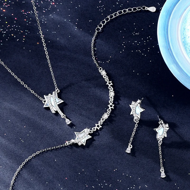 Trendy 925 sterling silver jewellery women christmas choker star pendant necklace cz zircon sterling silver product manufacturer
