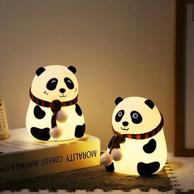 panda touch cute light led silicone custom silicone usb charging neon light lamp