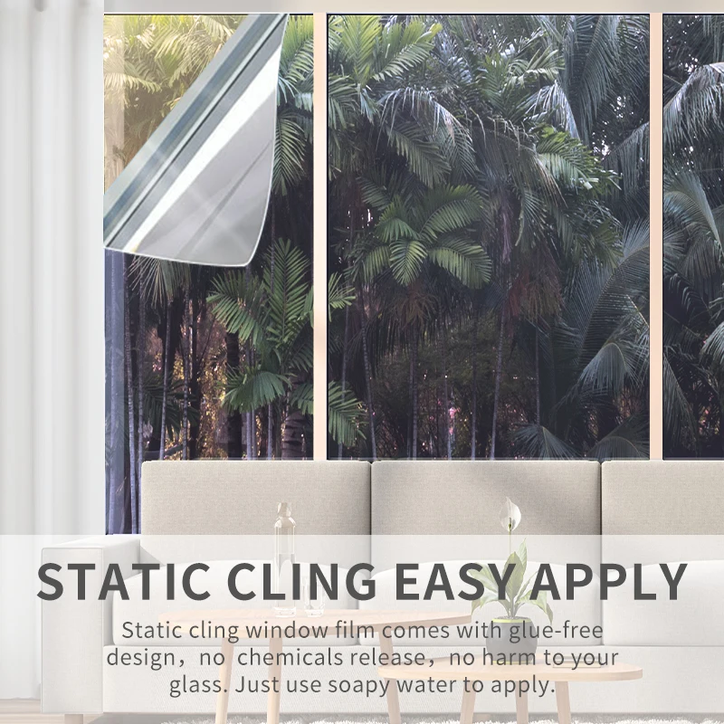 removable anti scratch glass window film  One Way Privacy Reflective Film For Windows Architectural Decoration