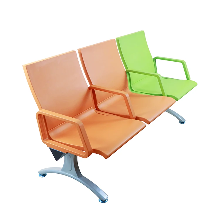 Factory Direct Sell Leather Metal Clinic Barber Shop Hotel Public Waiting Room 3 Seater Chairs For Salon