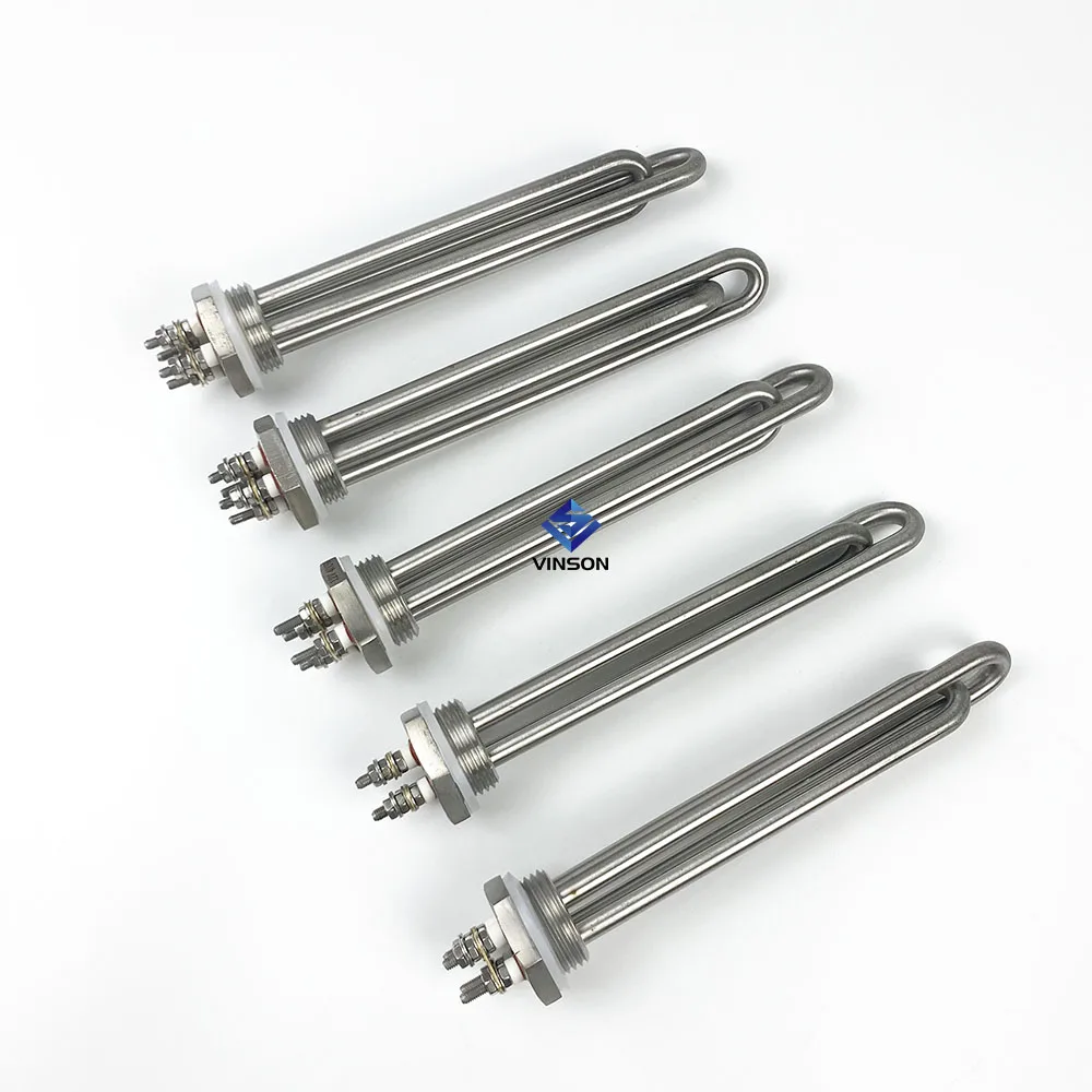 200W 600W 1000W 1200W 2000Watt Electric Immersion Heating Element Solar Water Heater Liquid Heater with screw Flange