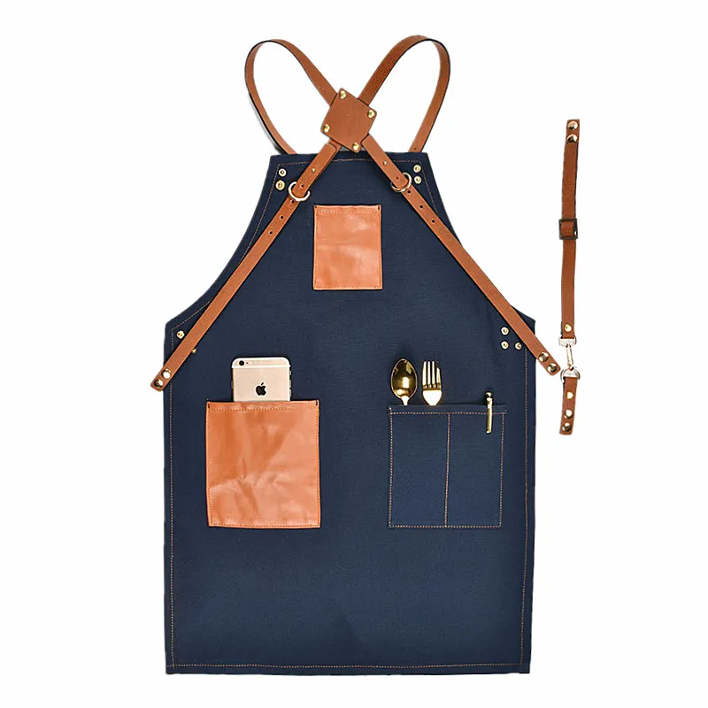 
Best selling kitchen canvas apron tool waist painting art tools unisex personalised antifouling organic cotton cleaning apron 