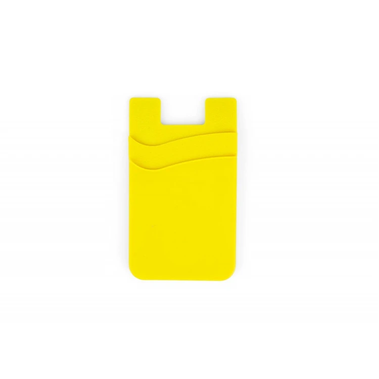 Stick On Wallet Card Holder Phone Pocket Silicone Mobil Phone Card Holder Yellow Mobile Phone Dual Wallet