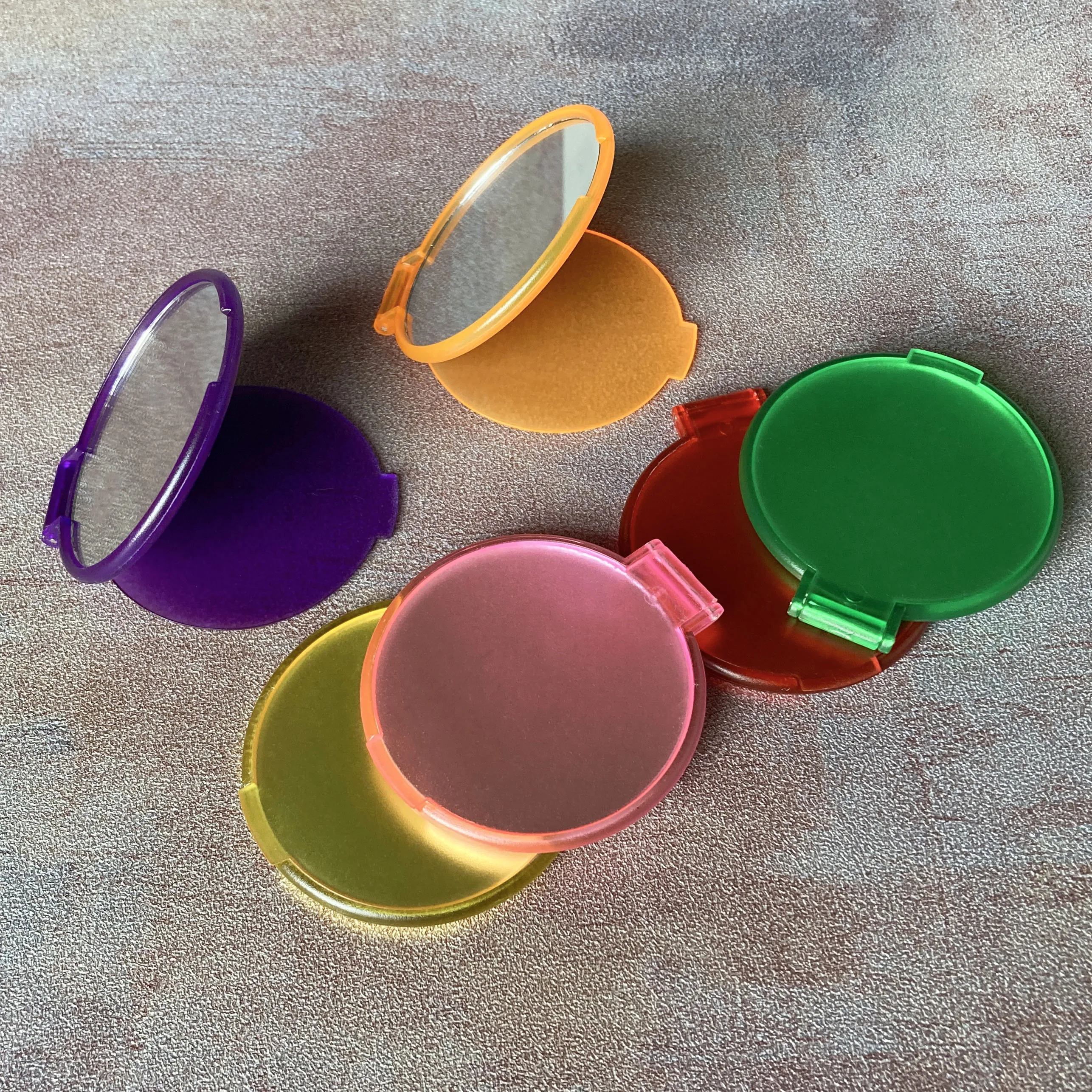 Custom Logo Round and Thin Compact Makeup Mirror, Private Logo Mini Single Side Pocket Mirror