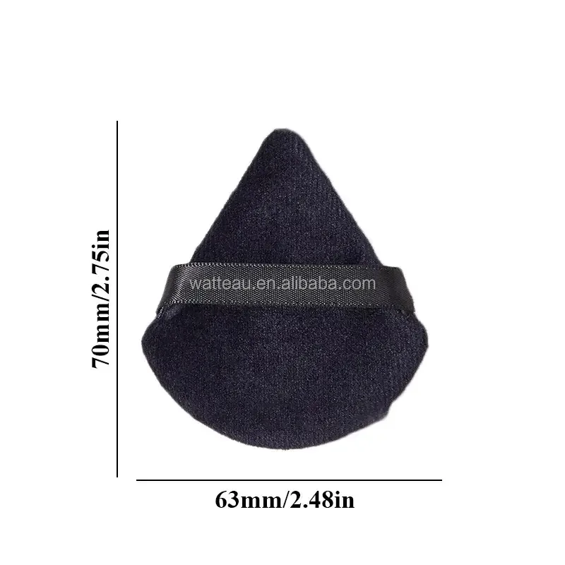 Triangular Velvet Setting Dry Powder Applicator Super Soft Double Sided Cushion Short Pile Flocking Powder Puff Makeup Sponge