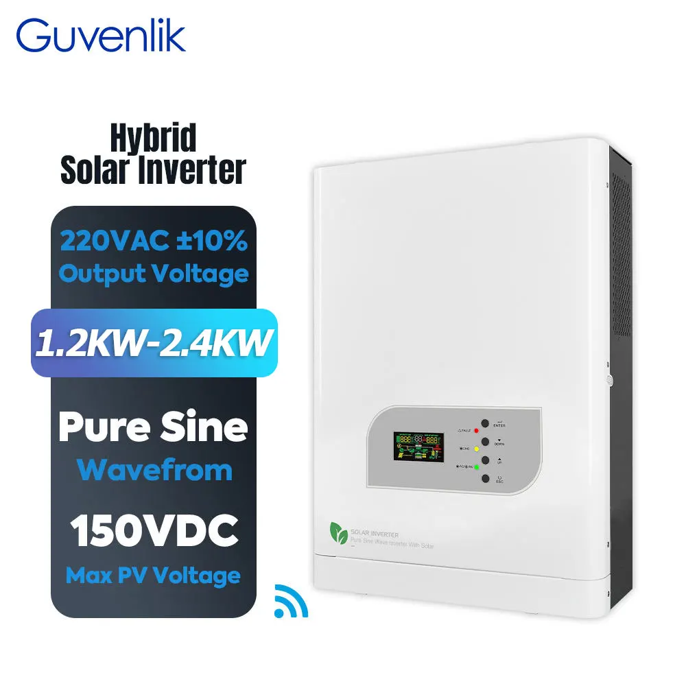 Guvenlik 1200w 2400w Dc Ac Power Pure Sine Wave Low Frequency Off Grid Mppt Charge Controller Hybrid Solar Inverter