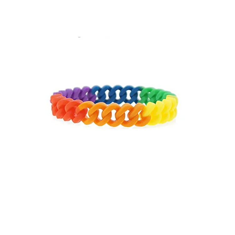 Pride LOVE IS LOVE  Jewelry Engraved Silicone Bracelet Unisex Custom Logo Printed Rainbow Rubber Wrist Band Bracelet