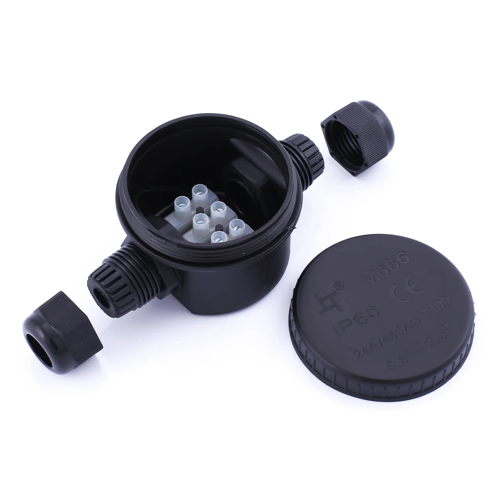 Round 24A 450VAC electrical pvc junction boxes