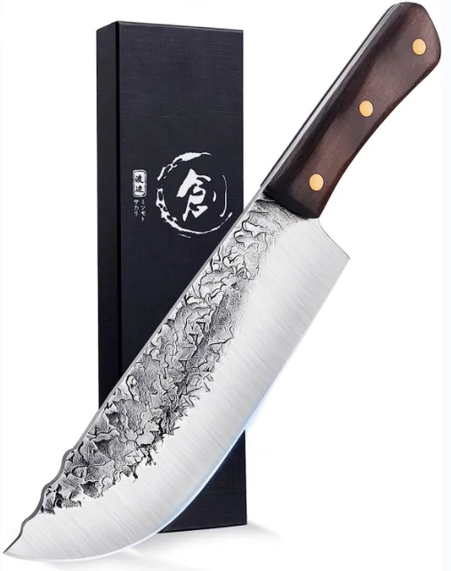 Custom Logo kitchen knives Hand Forged Butcher Knife Cleaver 7.5 Inch High Carbon Steel Meat and Vegetable Cleaver Chef Knife