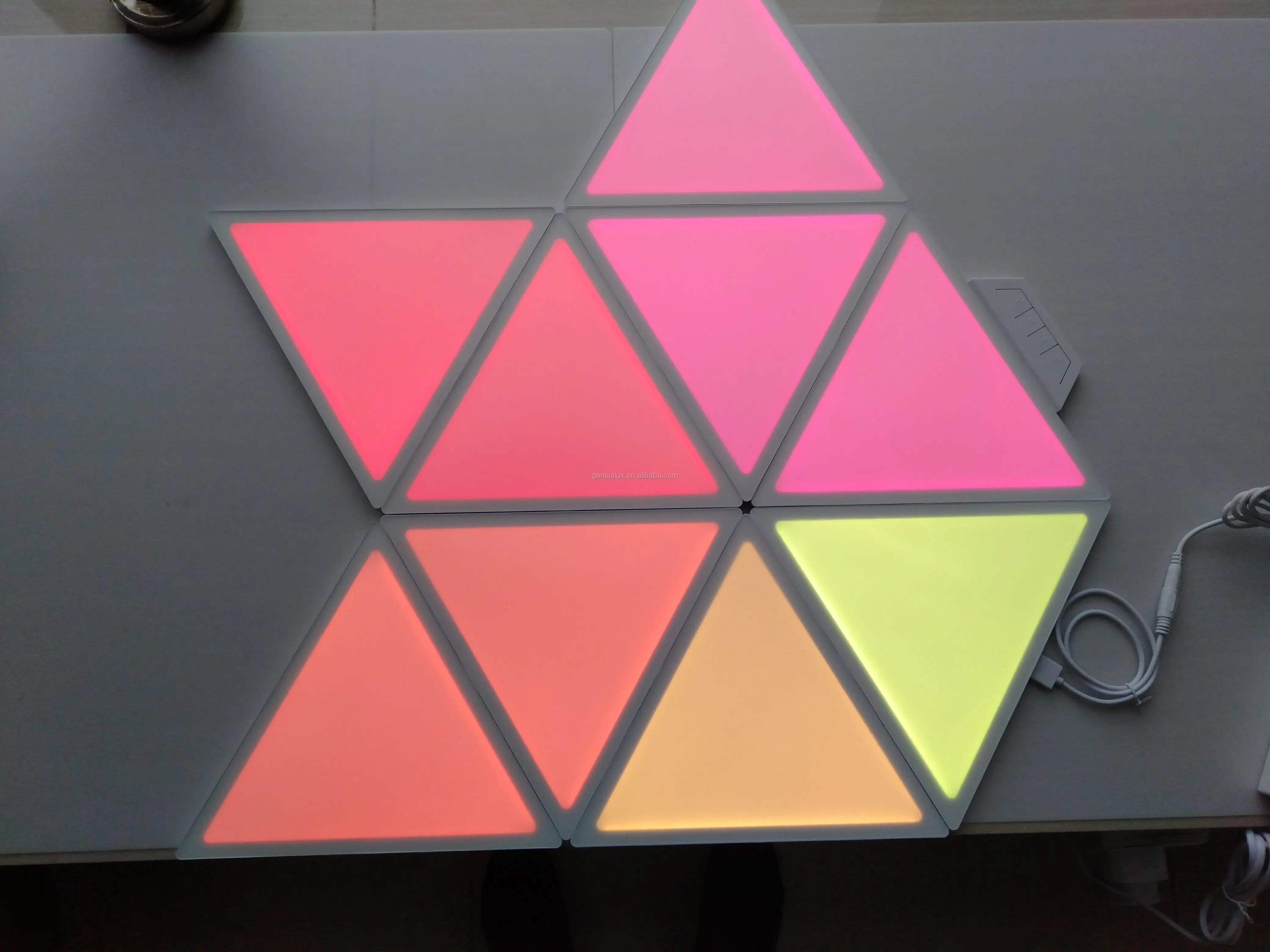 surface mount DIY Kit night Wall Lamp indoor wifi led magic home decor Triangle Led Panel light
