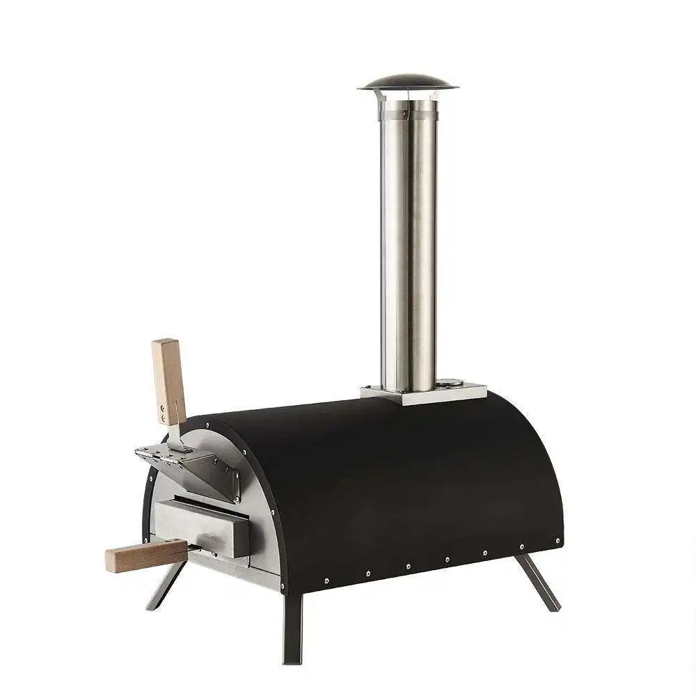 New Concept Single Oven Trolley Pizza Charcoal Grill Chimney Commercial Manual Ceramic Pizza Oven Household Hotel RV Gas Free