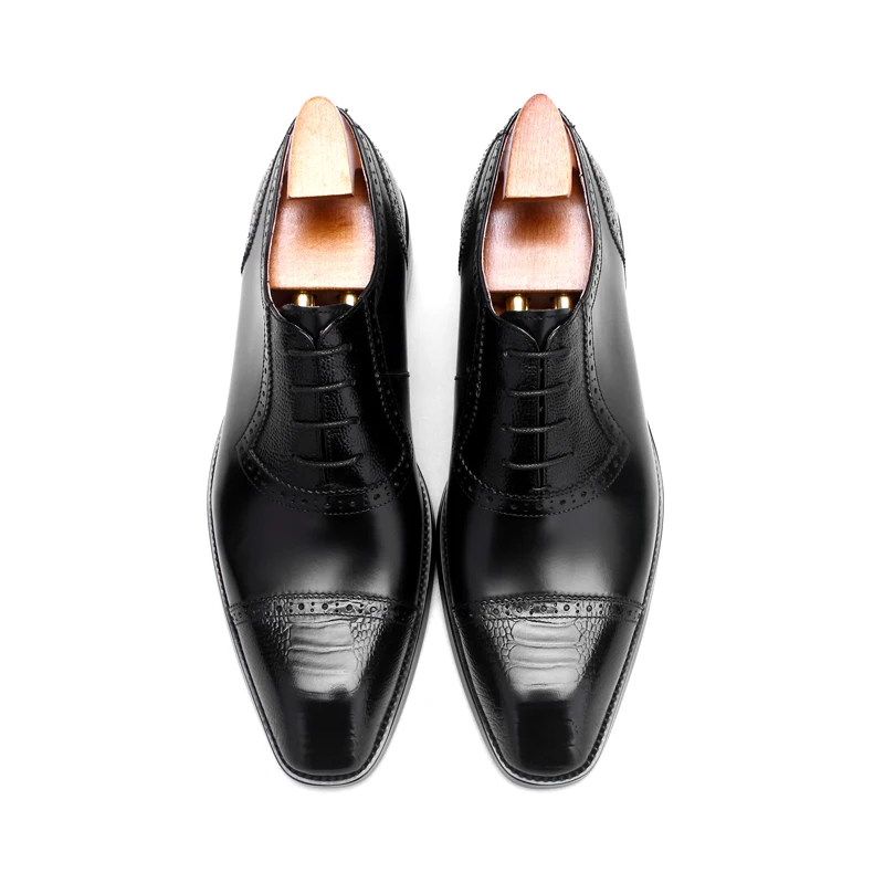 
 ALG64-B604 Лидер продаж деловые кожаные мужские туфли-оксфорды ручной работы  