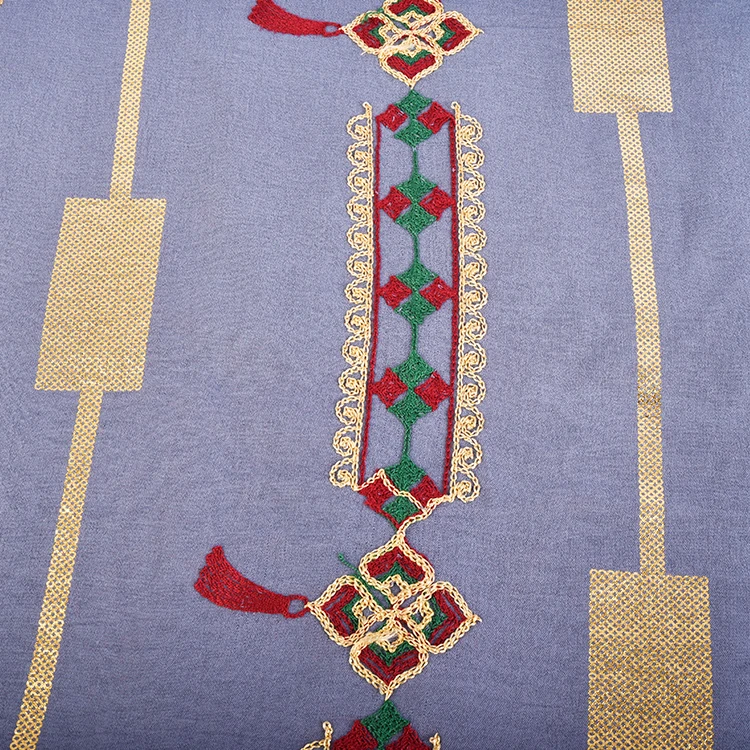 Shaoxing Textile Custom Design 100% Polyester Woven CEY Foil Printed Embroidery Fabric For Dress