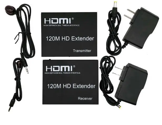 1080P HDMI Extender 120m Over Cat5e/6 RJ45 Ethernet Extend 120M Transmitter Receiver Video Audio Device