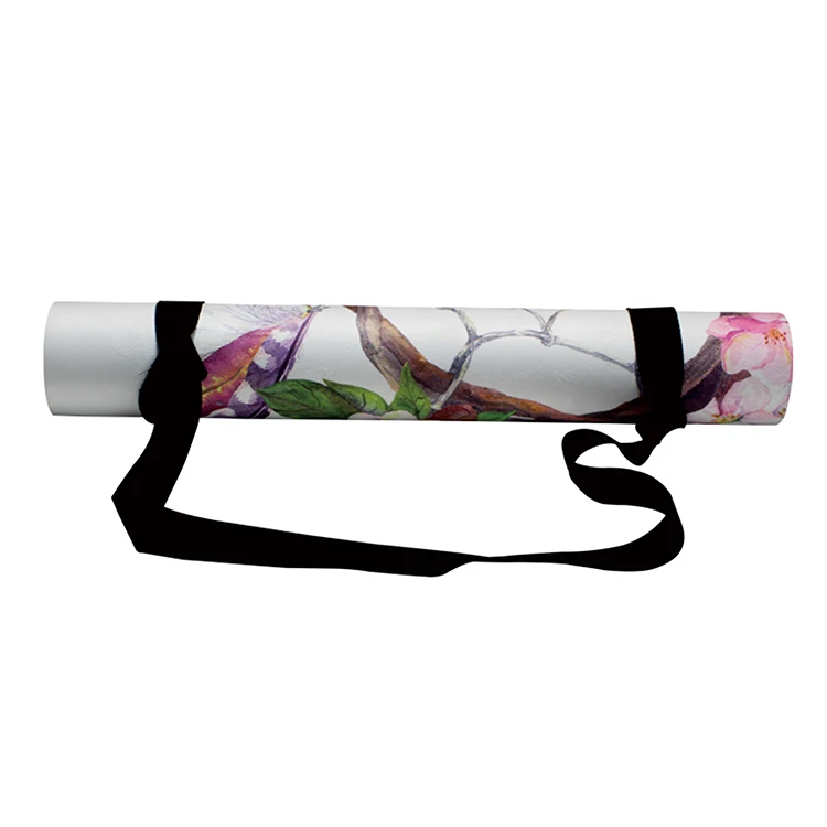 
OEM High Quality Customized Logo Printed Black Cotton Yoga Mat Straps 