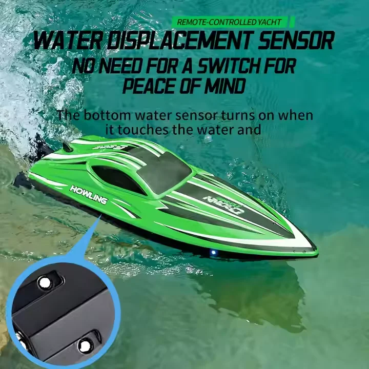 55km/h Factory Rechargeable Remote Control 360 Degree High Capacity Battery 2.4G Light Engines Electric Yacht Plastic Rc Boat