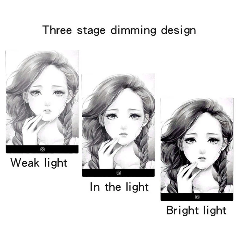 A4 Size 3 Level Dimmable Board Kids Tablet Sketching Practice Drawing Board LED Light Pad