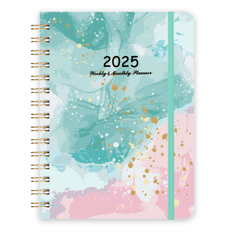 School supplies coil notebook 2025 schedule book strap week planner student diary A5 book customization