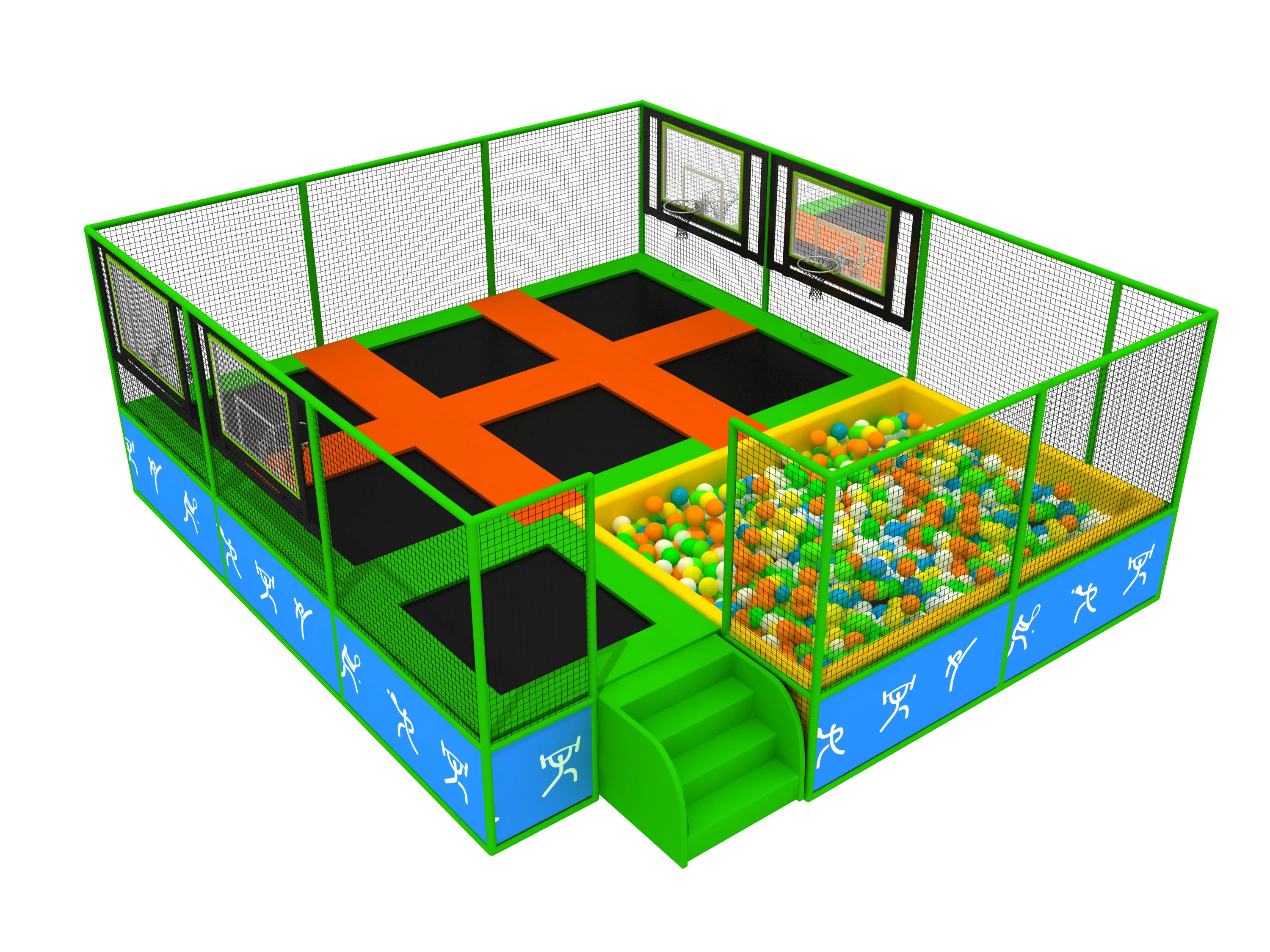 Commercial Indoor Playground Trampoline Park Equipment Foam Pools Soft Play Climbing Sticky Wall