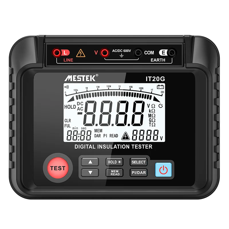 Mestek IT20G Автоматический диапазон цифровой AC DC измеритель напряжения изоляции Тестеры сопротивления мегомметр Мегаомметр