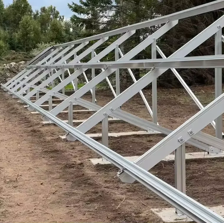 High Strength Carbon Steel Solar Panel Ground Rack System Ground Mounted Structures for Solar Plants Mount