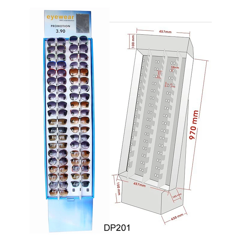 Sunglasses Display Stand Cardboard Designer Metal Customized Logo Manufacturer Sun Glasses Floor Holder Rack Rotating For Store
