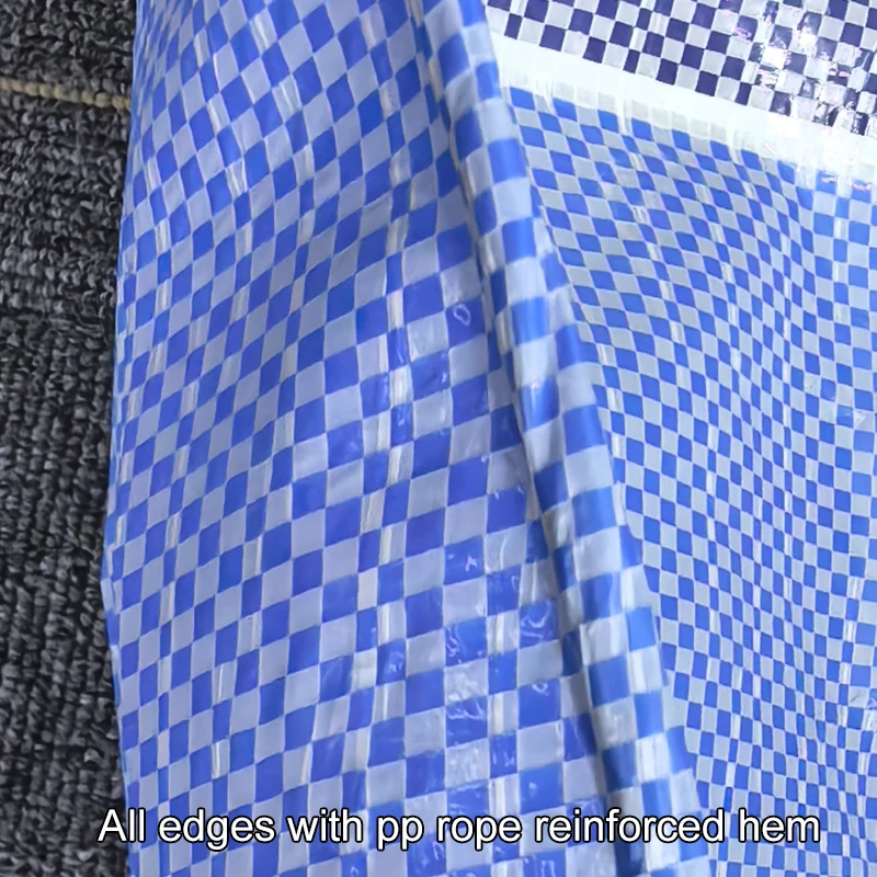 Southeast Asia Blue White Custom Stripes Waterproof PE Tarpaulin Sheet 200gsm UV resistant Tarp for Cover Tent