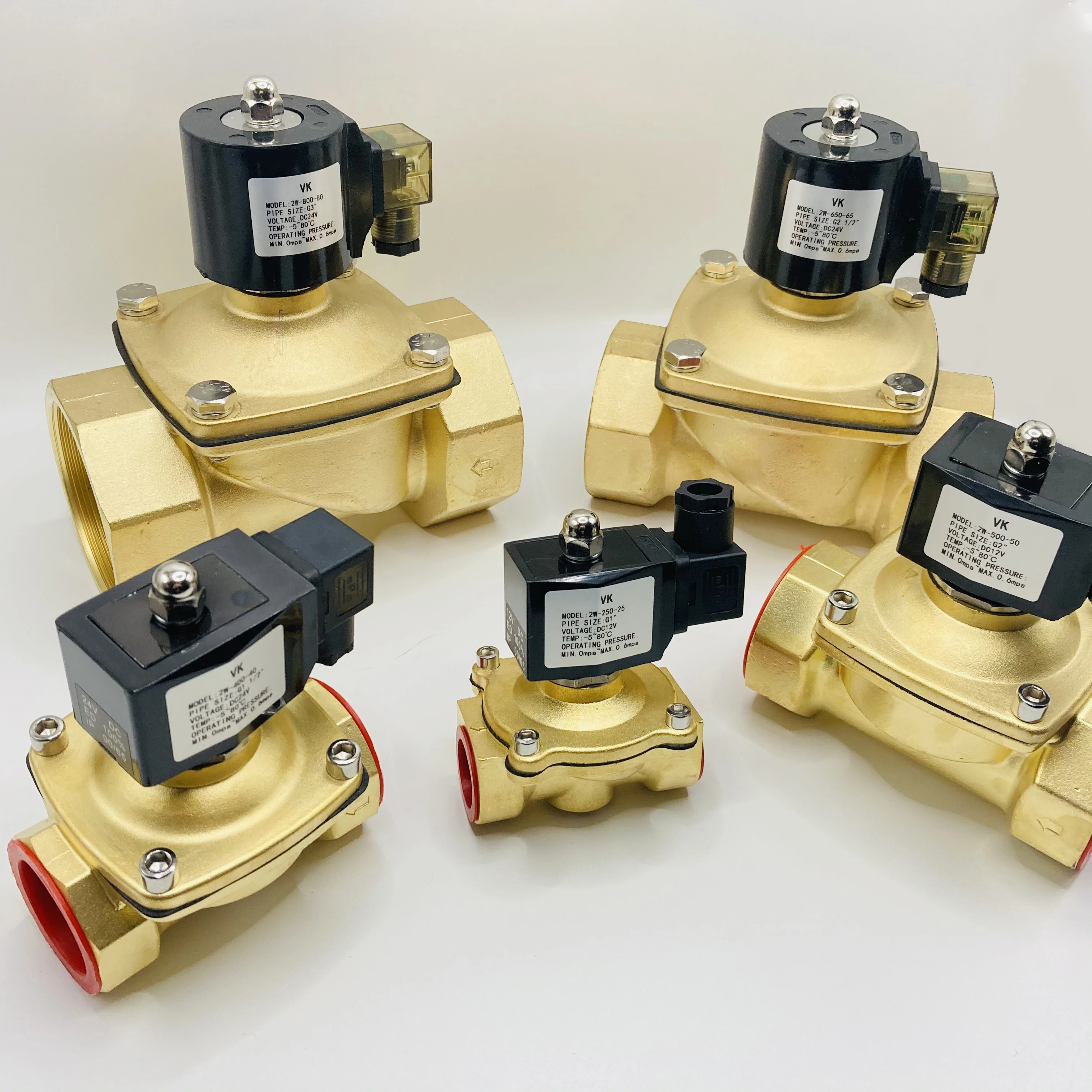 Нормально закрытый 12V 24V 220V Латунь Электромагнитный клапан 2 Way 1/2 дюйма воды газовый электромагнитный клапан для воды