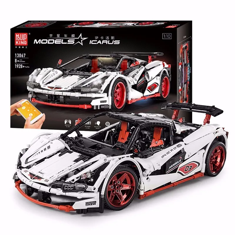 Популярный набор строительных блоков автомобильная форма Модель King 13067 MOC сборка радиоуправляемые игрушки масштаб 1/10 управление через приложение высокоскоростной Радиоуправляемый автомобиль