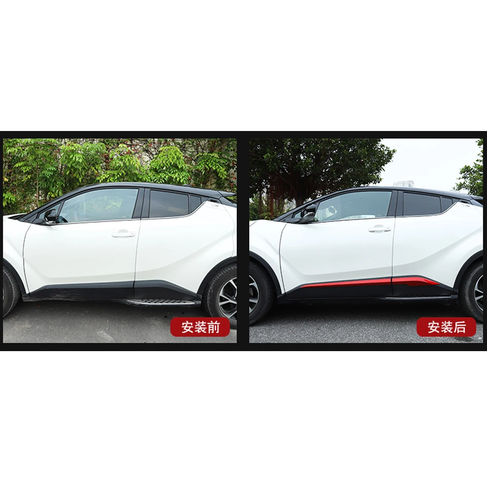 Car Styling Exterior Accessories Door Side Body Protector Molding Covers Trims For Toyota C-HR