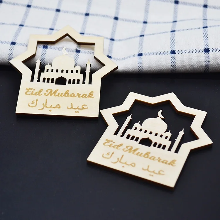  Рамадан деревянное украшение eid al adha подарочные товары лазерная резка индивидуальная ИД-карта mubarak