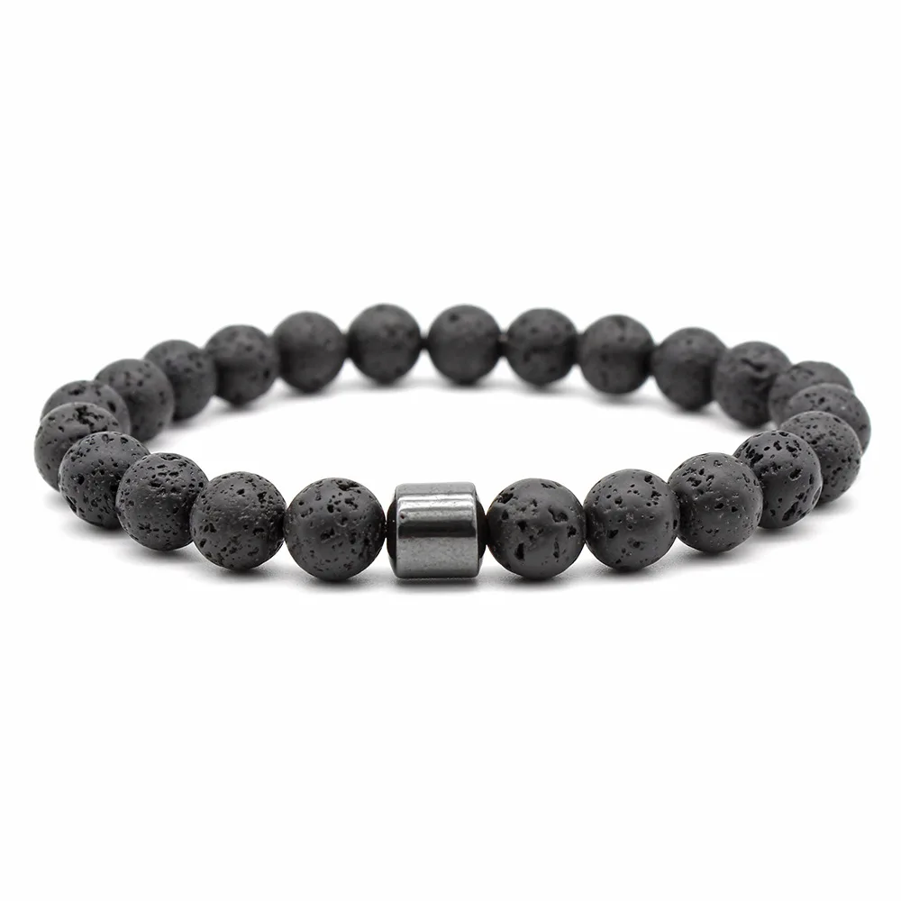 2024 Newest Men Bracelet Hot Selling Black Stone Tiger Eye beads Bracelet Men Volcanic Stone Magnetic Bracelet
