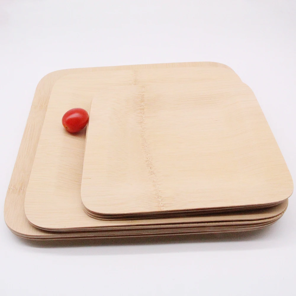 Romantic Disposable Biodegradable Areca Palm Leaf Wooden Bamboo Plate for Party
