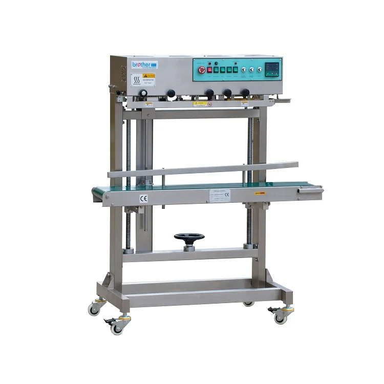FRL600 Automatic Heavy Duty Solid Ink Print Vertical Continuous Aluminum Stand Up Pouch Plastic Bag Heat Sealing Machine