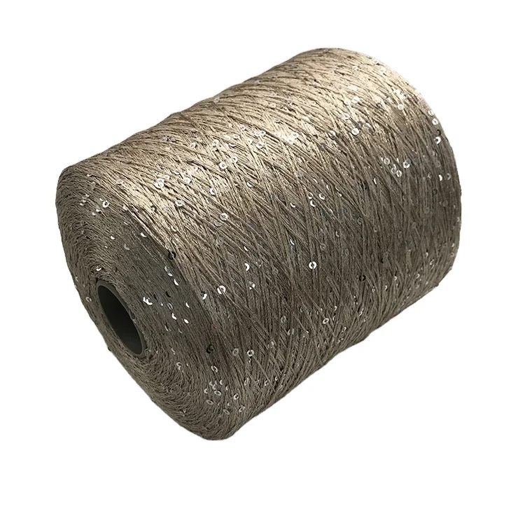 Cheap price fashion knitting sequin yarn knitting sequin beads yarn