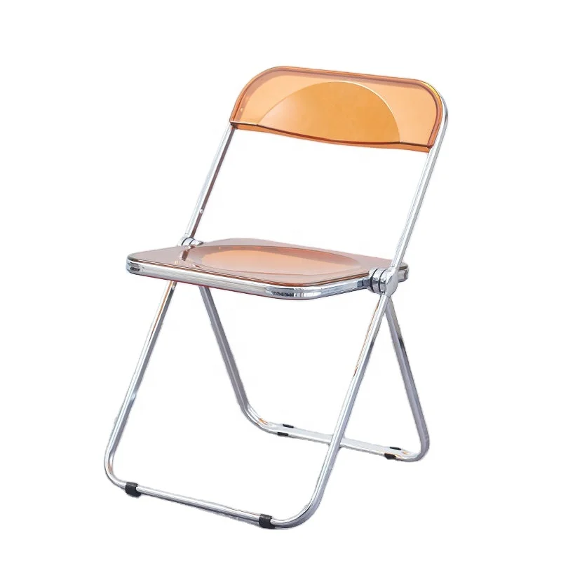 Modern portable Noridc Ins style Transparent clear Acrylic Plastic Folding wedding Chair Leisure Dining Chair