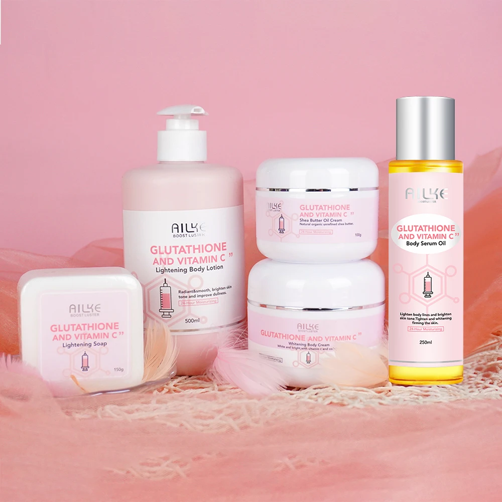 AILKE Body Care Collagen Serum Whitening Dark Spot Face Cream African Bleaching Body Lotion Skin Care Set