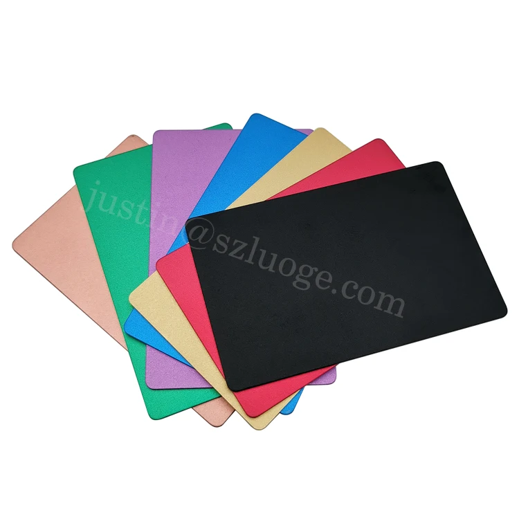 custom matte blank aluminum business cards anodized membership metal credit cards for laser engraving