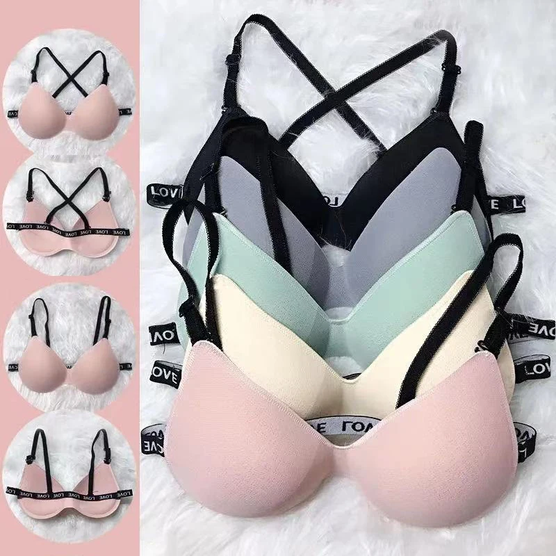 Hygieia Oem Dual-purpos Elastic Cotton Underwear Bra Women One-piece Traceless Wirefree Push Up Air Bras