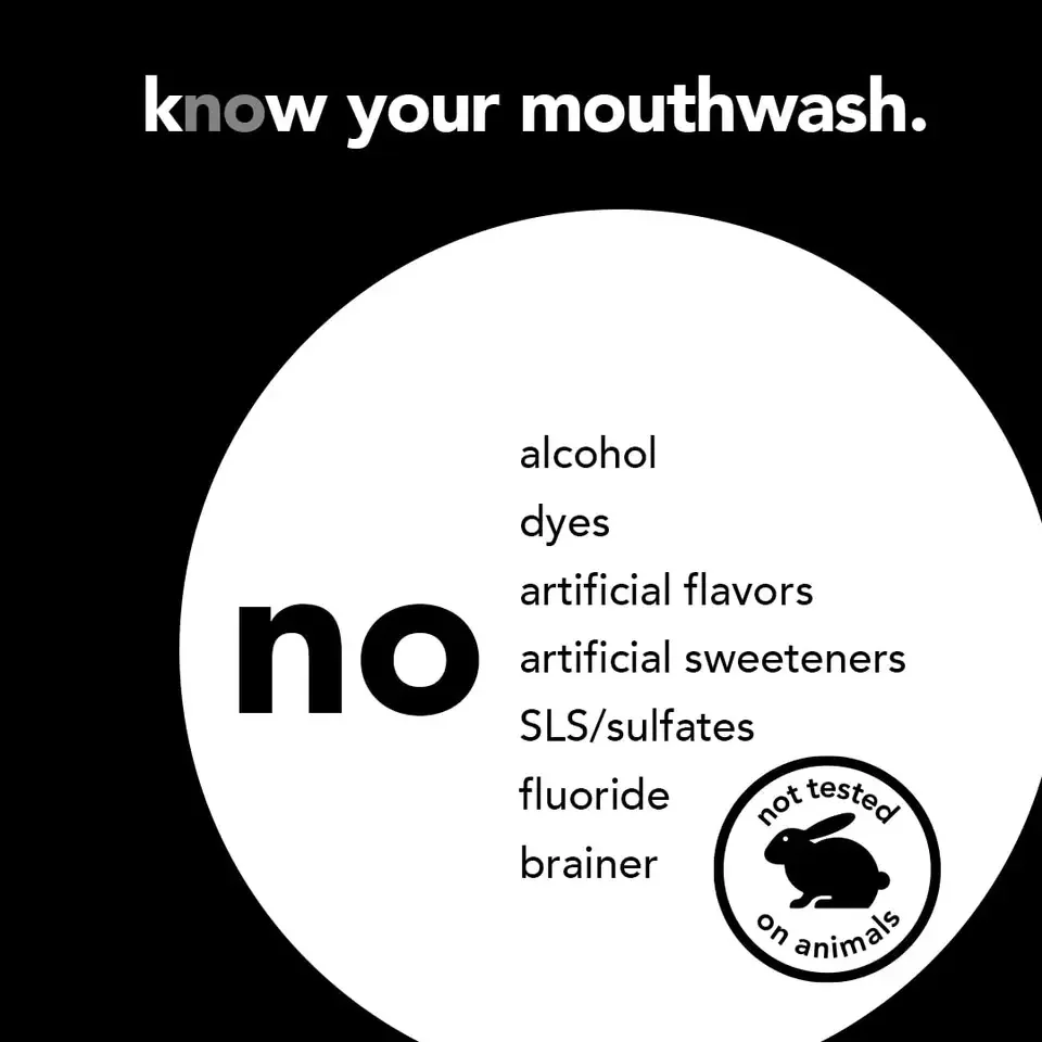 Private Label Natural Mint And Coconut Oil  Alcohol-free Activated Charcoal Mouthwash