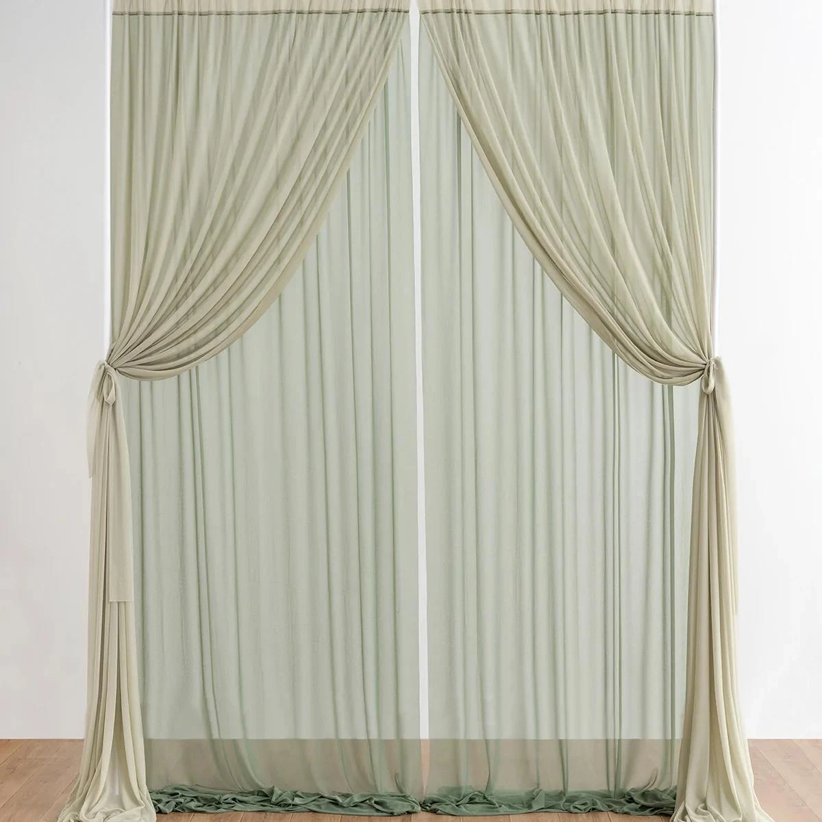 Wholesale Wedding Accessory New Design Tulle Chiffon Stage Wall Backdrop Wedding Curtain Drape