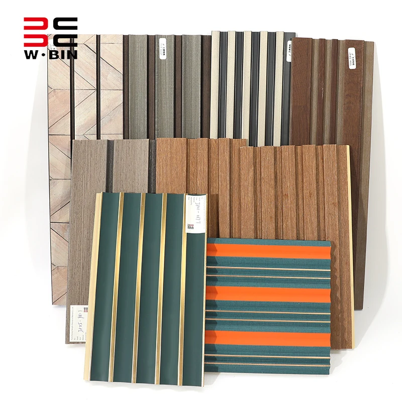 Factory High Quality JP32/JP02  New Colors Charcoal Louvers Interior Decoration PS WPC 3D Other Wallpaper/Wall Panel