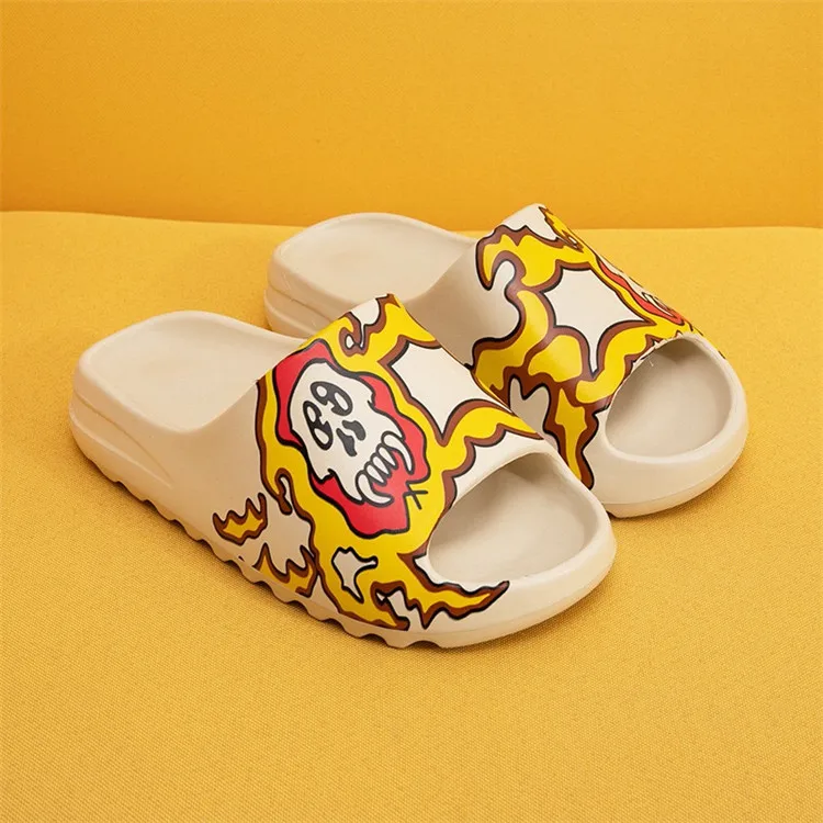 
Custom Printing Logo Pattern Women Flat Platform Outdoor Sandals Fashionable Summer Women Yeezy Slides 