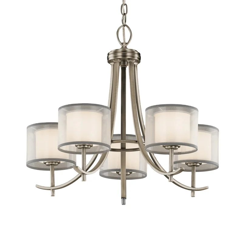 rustic lamp decoration chandelier Customized home lighting modern vintage glass fabric shade chandelier