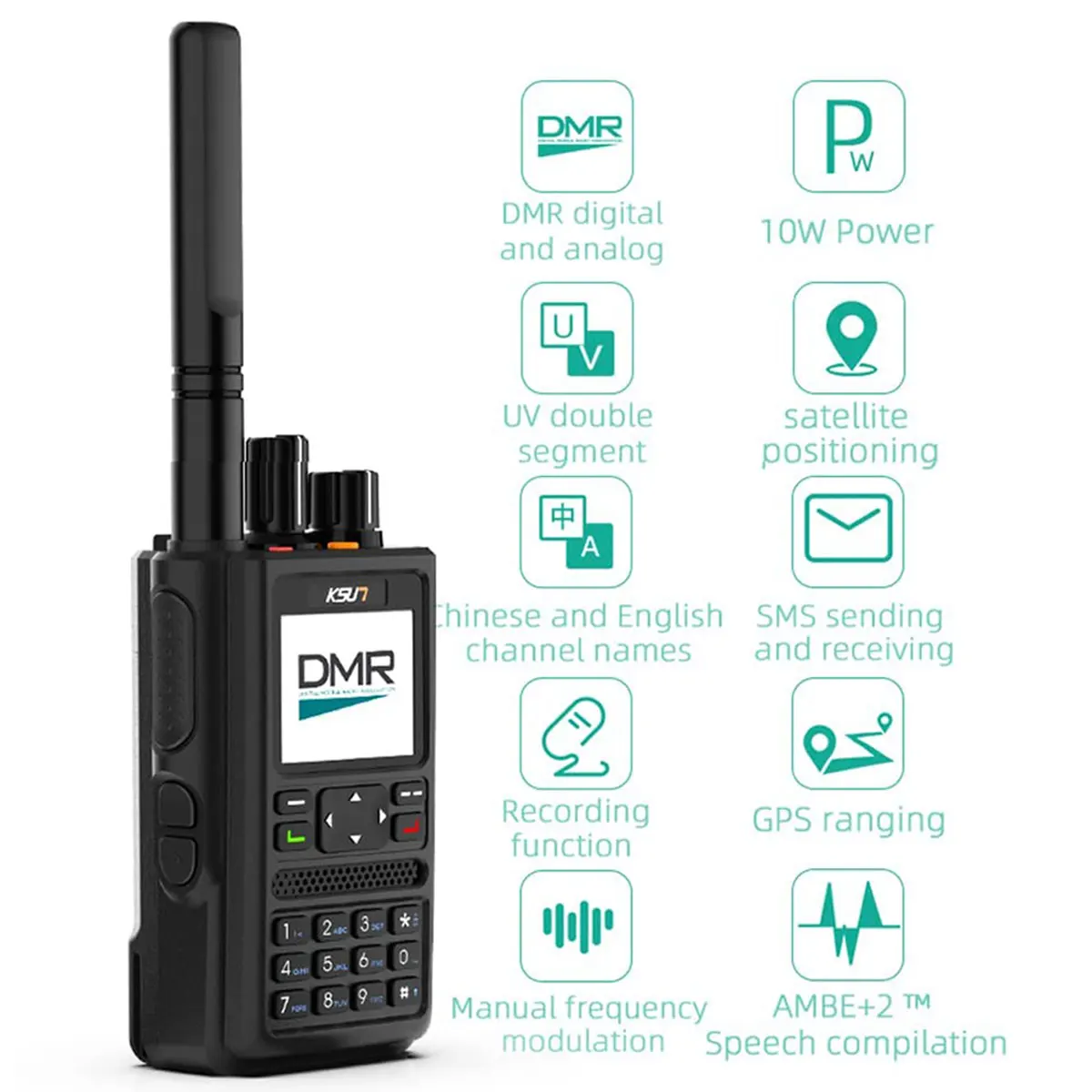 Портативная Двусторонняя радиостанция DMR DM10 спутниковый GPS радиоприемник дальнего действия беспроводная мобильная рация с внутренней связью 10