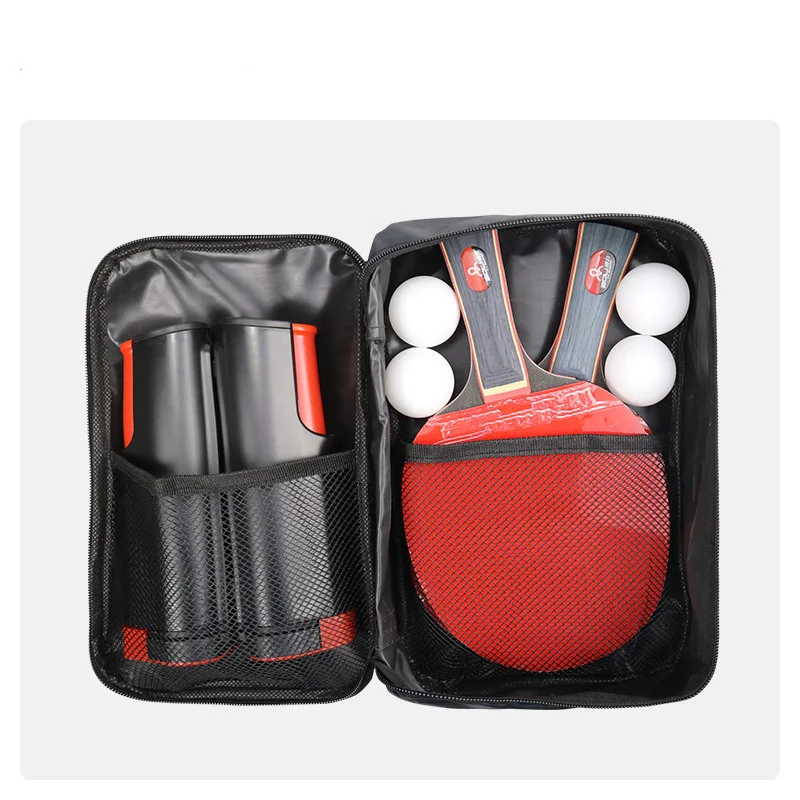 YoungJoy BOER T07 Beginner 2 bats 4 ball 1net 7 layer pure wood training practice ping pang Table tennis racket set