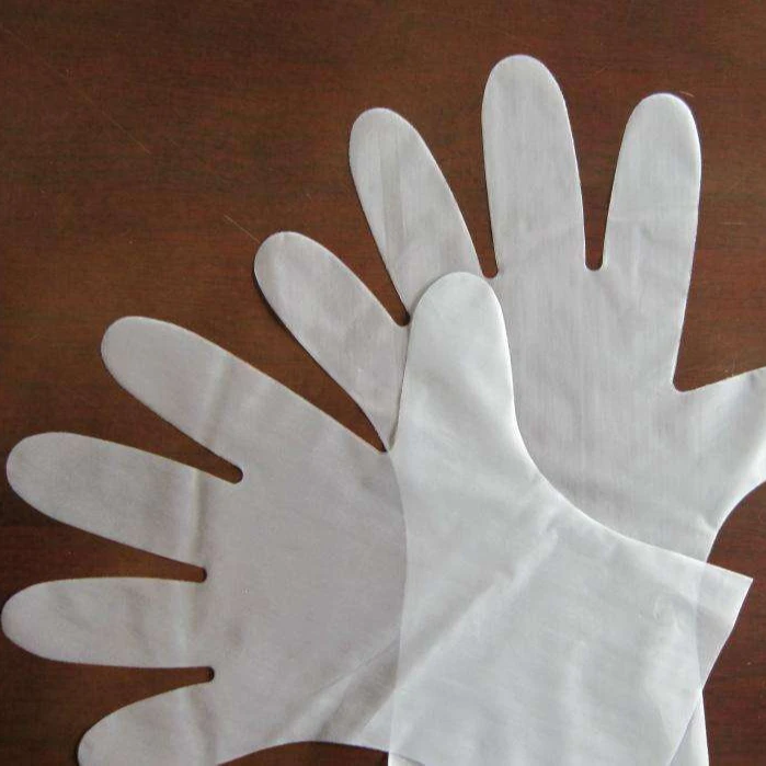 Natural Blue clear  PE Plastic Thick TPE Gloves for Household Industry Use