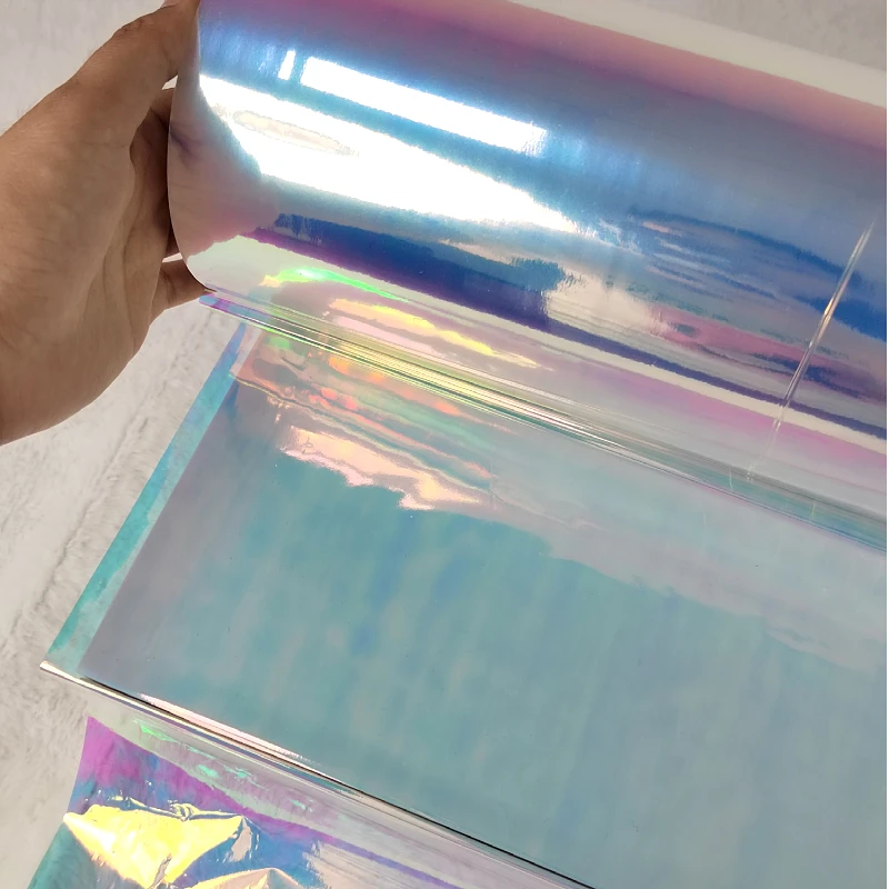 Bopp Blue Pink Light Rainbow Roll Packaging Reflection Lamination Film